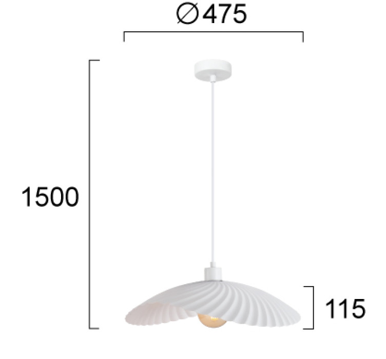 Підвісний світильник Pendant Light White Dance3